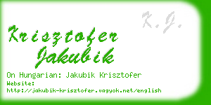 krisztofer jakubik business card